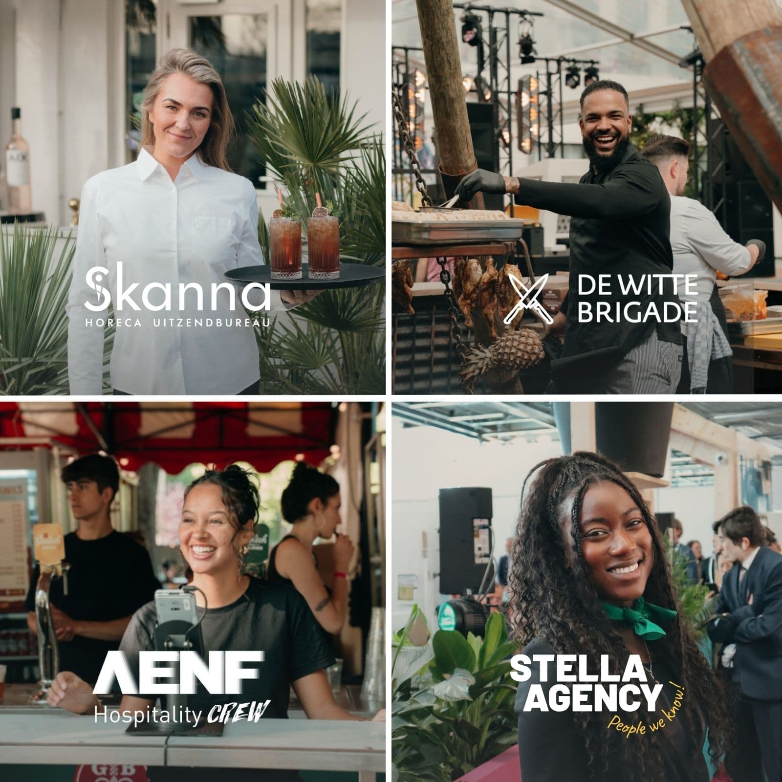 AENF, De Witte Brigade, Skanna, Stella Agency - Onze vier labels